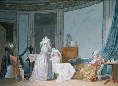 Reunión en un salón, 1790 de Jean Baptiste Mallet